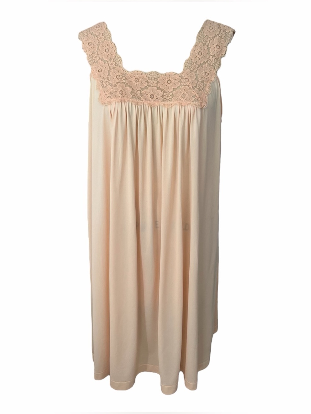 Vintage Blush Pink Lace Midi Nightgown